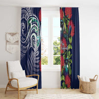 Meri Kirihimete New Zealand Window Curtain Tui on Pohutukawa - Blue Ver LT7 - Polynesian Pride