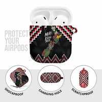 New Zealand Christmas Taniko Poutama AirPods Case Flora Map with Birds - Polynesian Pride