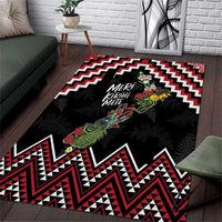 New Zealand Christmas Taniko Poutama Area Rug Flora Map with Birds - Polynesian Pride