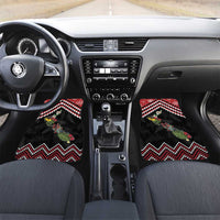 New Zealand Christmas Taniko Poutama Car Mats Flora Map with Birds - Polynesian Pride