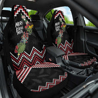 New Zealand Christmas Taniko Poutama Car Seat Cover Flora Map with Birds LT7 One Size Red - Polynesian Pride