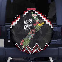 New Zealand Christmas Taniko Poutama Spare Tire Cover Flora Map with Birds LT7 No hole Red - Polynesian Pride