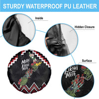New Zealand Christmas Taniko Poutama Spare Tire Cover Flora Map with Birds LT7 - Polynesian Pride