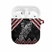 New Zealand Christmas Taniko Poutama AirPods Case Mountainscape Maori Fern LT7 Black - Polynesian Pride