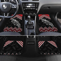 New Zealand Christmas Taniko Poutama Car Mats Mountainscape Maori Fern LT7 Set 4pcs Black - Polynesian Pride