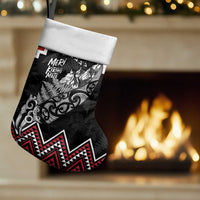 New Zealand Christmas Taniko Poutama Christmas Stocking Mountainscape Maori Fern LT7 Set of 2 Black - Polynesian Pride