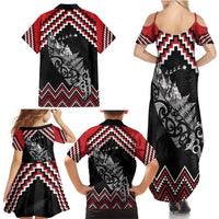 New Zealand Christmas Taniko Poutama Family Matching Summer Maxi Dress and Hawaiian Shirt Mountainscape Maori Fern LT7 - Polynesian Pride