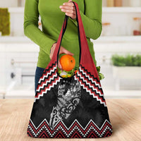 New Zealand Christmas Taniko Poutama Grocery Bag Mountainscape Maori Fern LT7 - Polynesian Pride