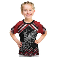 New Zealand Christmas Taniko Poutama Kid T Shirt Mountainscape Maori Fern LT7 Black - Polynesian Pride