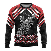 New Zealand Christmas Taniko Poutama Ugly Christmas Sweater Mountainscape Maori Fern LT7 - Polynesian Pride