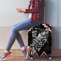 New Zealand Christmas Taniko Poutama Luggage Cover Mountainscape Maori Fern - Polynesian Pride