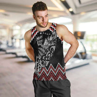 New Zealand Christmas Taniko Poutama Men Tank Top Mountainscape Maori Fern LT7 Black - Polynesian Pride
