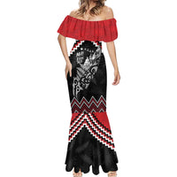 New Zealand Christmas Taniko Poutama Mermaid Dress Mountainscape Maori Fern LT7 - Polynesian Pride