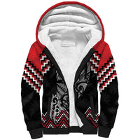 New Zealand Christmas Taniko Poutama Sherpa Hoodie Mountainscape Maori Fern LT7 Unisex Black - Polynesian Pride