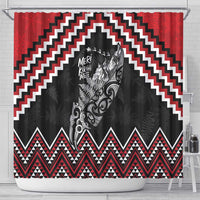 New Zealand Christmas Taniko Poutama Shower Curtain Mountainscape Maori Fern LT7 - Polynesian Pride
