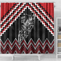 New Zealand Christmas Taniko Poutama Shower Curtain Mountainscape Maori Fern LT7 - Polynesian Pride