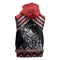 New Zealand Christmas Taniko Poutama Sleeveless Hoodie Mountainscape Maori Fern LT7 - Polynesian Pride