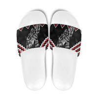New Zealand Christmas Taniko Poutama Slide Sandals Mountainscape Maori Fern LT7 Black - Polynesian Pride