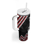 New Zealand Christmas Taniko Poutama Tumbler With Handle Mountainscape Maori Fern LT7 - Polynesian Pride