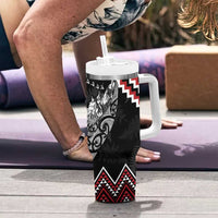 New Zealand Christmas Taniko Poutama Tumbler With Handle Mountainscape Maori Fern LT7 - Polynesian Pride