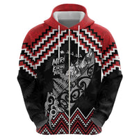 New Zealand Christmas Taniko Poutama Zip Hoodie Mountainscape Maori Fern LT7 - Polynesian Pride