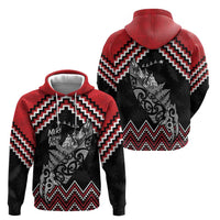 New Zealand Christmas Taniko Poutama Zip Hoodie Mountainscape Maori Fern LT7 - Polynesian Pride