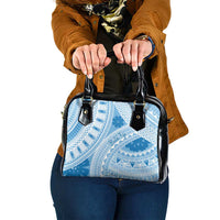 Bula Fiji Classic Masi Tapa Shoulder Handbag Turquoise - Polynesian Pride