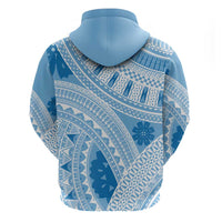 Bula Fiji Classic Masi Tapa Zip Hoodie Turquoise - Polynesian Pride