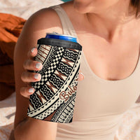 Bula Fiji Classic Masi Tapa 4 in 1 Can Cooler Tumbler Vintage Brown - Polynesian Pride