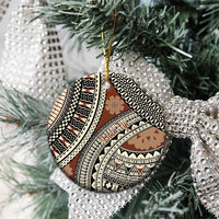 Bula Fiji Classic Masi Tapa Ceramic Ornament Vintage Brown - Polynesian Pride