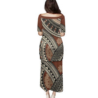 Bula Fiji Classic Masi Tapa Family Matching Puletasi and Hawaiian Shirt Vintage Brown LT7 - Polynesian Pride