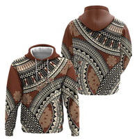 Bula Fiji Classic Masi Tapa Hoodie Vintage Brown - Polynesian Pride