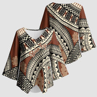 Bula Fiji Classic Masi Tapa Kimono Sleeve Blouse Vintage Brown - Polynesian Pride