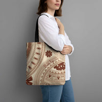 Bula Fiji Classic Masi Tapa Tote Bag Vintage Beige - Polynesian Pride