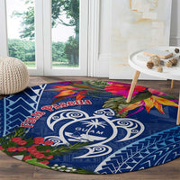 Guam Christmas Round Carpet Turtle Mix Tapa Felis Pasgua LT7 - Polynesian Pride