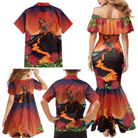 Hawaii Kilauea Volcano Family Matching Mermaid Dress and Hawaiian Shirt Pele Goddess LT7 - Polynesian Pride