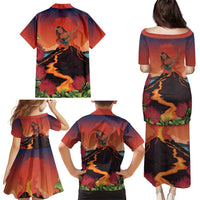 Hawaii Kilauea Volcano Family Matching Puletasi and Hawaiian Shirt Pele Goddess LT7 - Polynesian Pride