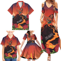 Hawaii Kilauea Volcano Family Matching Summer Maxi Dress and Hawaiian Shirt Pele Goddess LT7 - Polynesian Pride