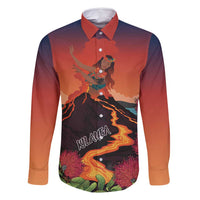Hawaii Kilauea Volcano Family Matching Summer Maxi Dress and Hawaiian Shirt Pele Goddess LT7 Dad's Shirt - Long Sleeve Colorful - Polynesian Pride