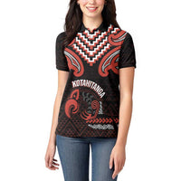 Maori Waitangi Women Polo Shirt Kotahitanga Poutama Mix Whakairo LT7 - Polynesian Pride