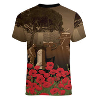 Australia - New Zealand ANZAC Lone Pine Women V-Neck T-Shirt The Last Post LT7 - Polynesian Pride