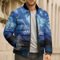 NZ Maori Matariki Scenery Bomber Puffer Jacket Galaxy Sky