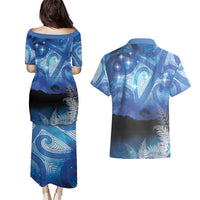 NZ Maori Matariki Scenery Couples Matching Puletasi and Hawaiian Shirt Galaxy Sky