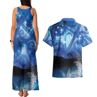 NZ Maori Matariki Scenery Couples Matching Tank Maxi Dress and Hawaiian Shirt Galaxy Sky