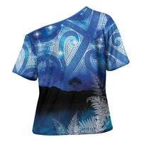 NZ Maori Matariki Scenery Cross Shoulder Shirt Galaxy Sky