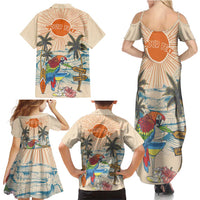 Personalized Christmas In July - Hawaii Retro Family Matching Summer Maxi Dress and Hawaiian Shirt Lost In Parrot-dise
