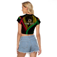 Personalised Vanuatu Raglan Cropped T Shirt 43rd Hapi Indipendens Long LT7 - Polynesian Pride