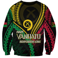 Personalised Vanuatu Sweatshirt 43rd Hapi Indipendens Long LT7 Unisex Black - Polynesian Pride