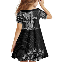 Fiji Rugby Personalised Bula Masi Family Matching Off Shoulder Maxi Dress and Hawaiian Shirt Fish Tail Kaivity Cibi - Black LT7 - Polynesian Pride