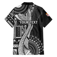Fiji Rugby Personalised Bula Masi Family Matching Puletasi and Hawaiian Shirt Fish Tail Kaivity Cibi - Black LT7 - Polynesian Pride